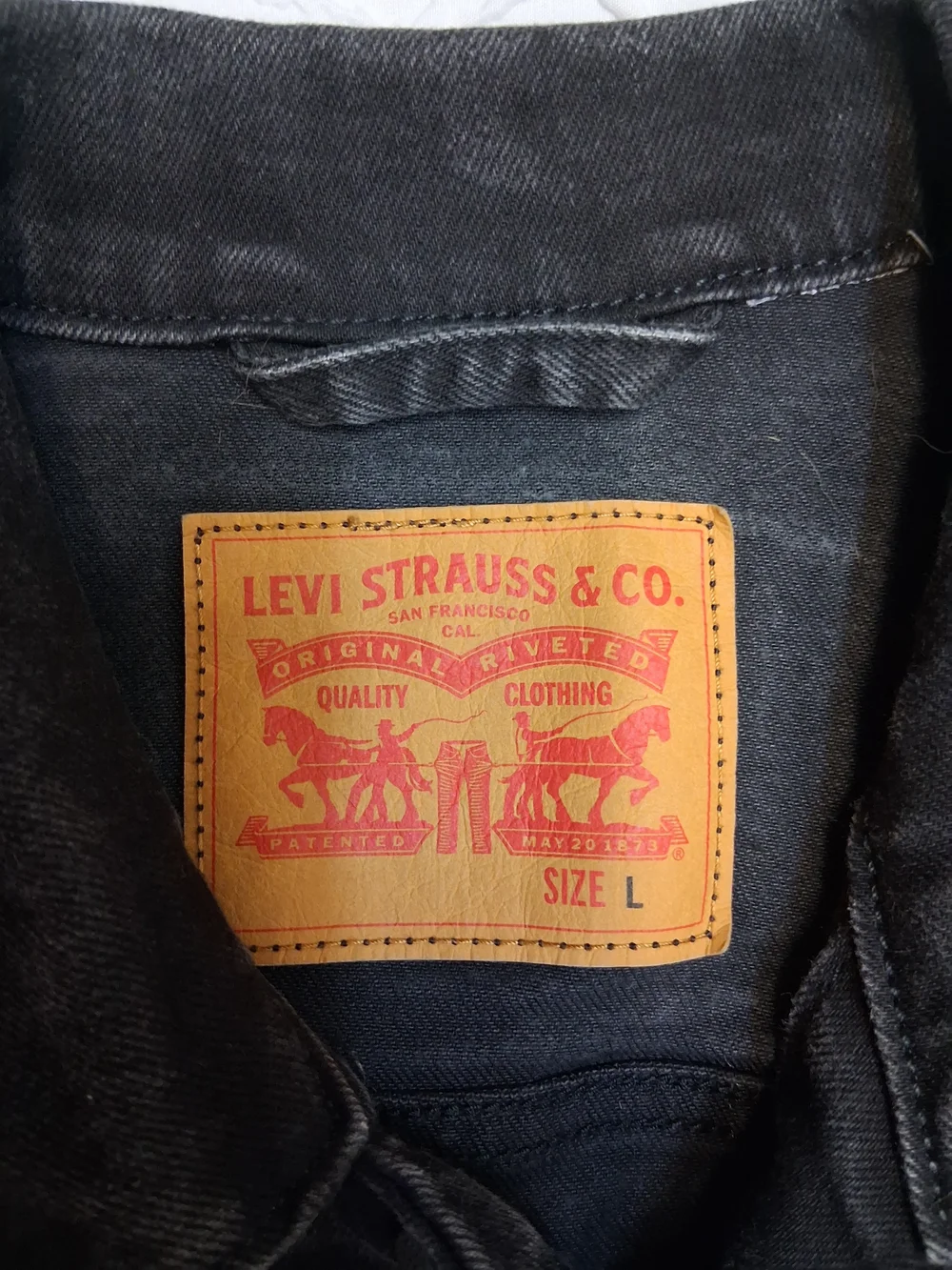 Levi's Black Denim Trucker Jacket with Contrast Label